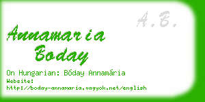 annamaria boday business card