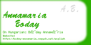 annamaria boday business card